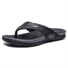 Acupressure Massage Flip Flops For Men Arch Support Open Toe Reflexology Sandals Flat Feet Plantar Fasciitis Black UK 9