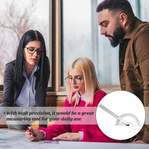 Stainless Steel Twoarm Angle Protractor With Adjustable Scale, Locking Mechanism, Engineer Angle Ruler 2