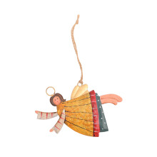 Christmas Tree Embellishment Lovely Girl Shaped Pendant-Yellow