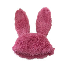 Fluffy Hat for Teenagers Lovely Bunny Ear Shape-rose Red