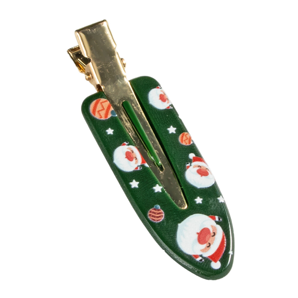 Girls No Crease Mistletoe Clip Christmas Glitter Jewelry-3