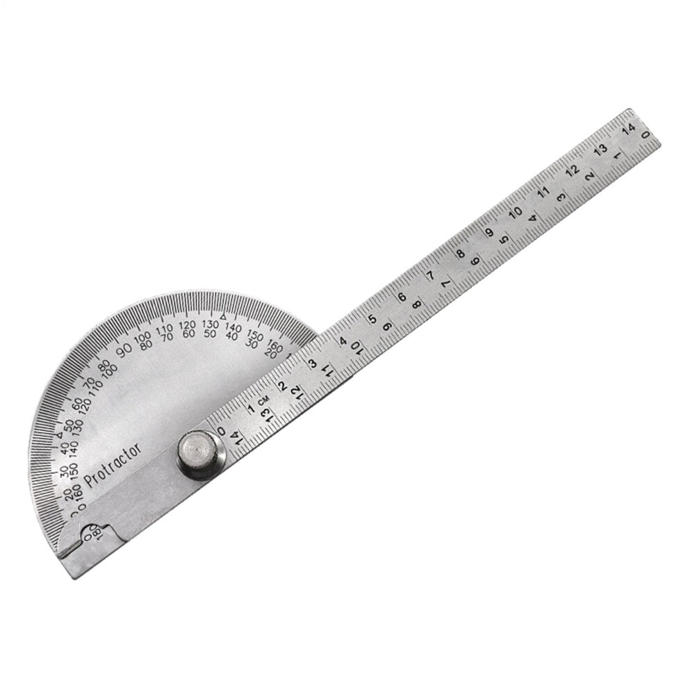 Protractor For Woodworking 180Degree Angle Ruler Finder 14Cm Solid Measure Tool For Construction Drawing Geometry Math 9339159417713