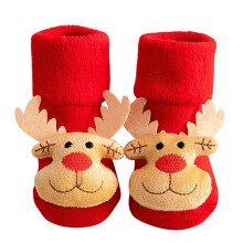 2 Pieces Baby Newborn Cotton Socks-Zero to one year old Elk