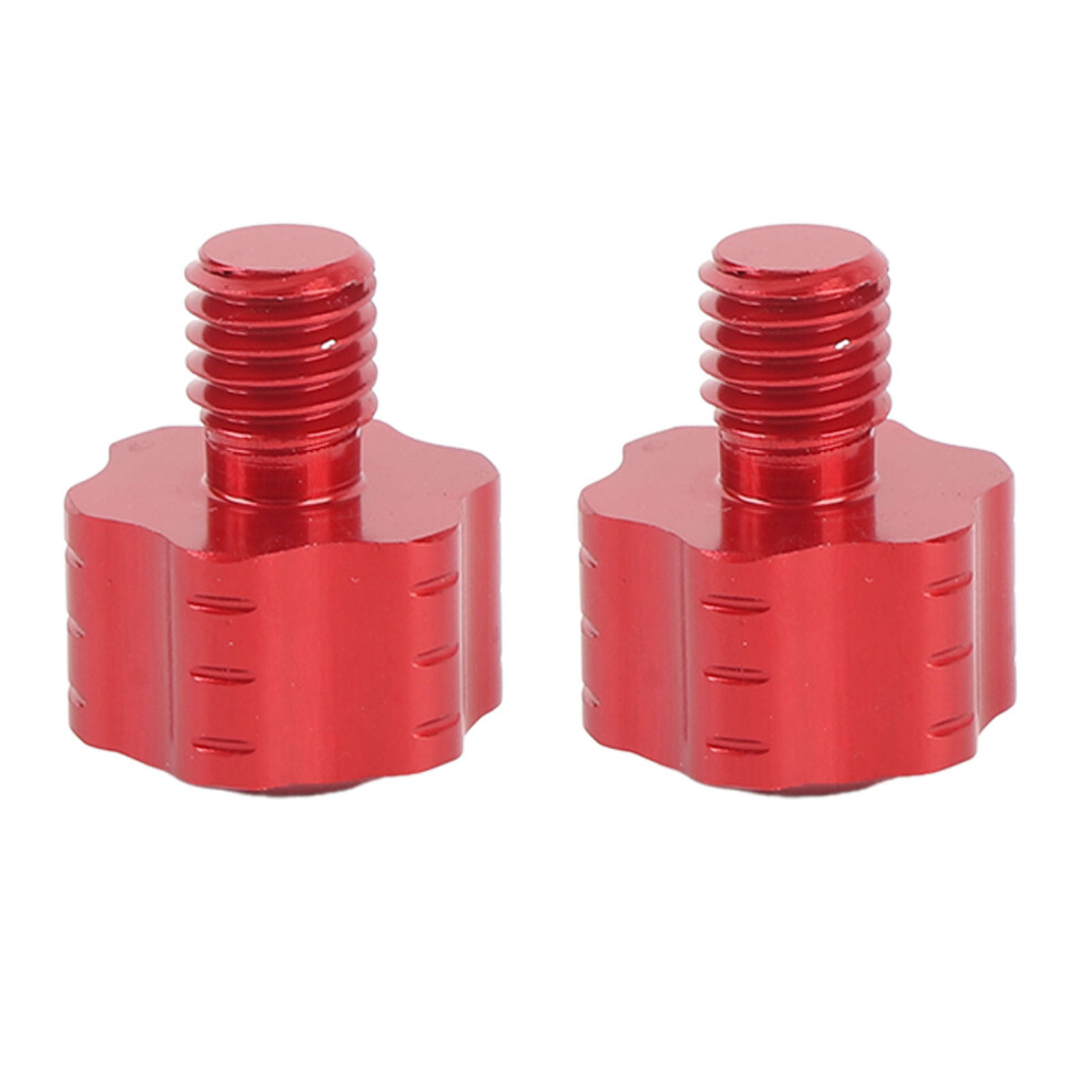 2Pcs Aluminum Alloy Motorcycle Rearview Mirror Mount Adapter Bolts 8Mm Red 9411363693807