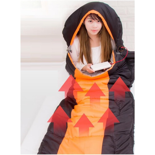 Electric Heated Sleeping Bag Model B With Down Cotton Mat And TypeC Interface For Spring Autumn Winter Camping Ref: 2407 1