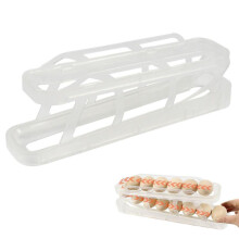 (transparent) Egg Dispenser, Space-saving Rolling Eggs Dispenser Automatic Organizer For Refrigerator Storage