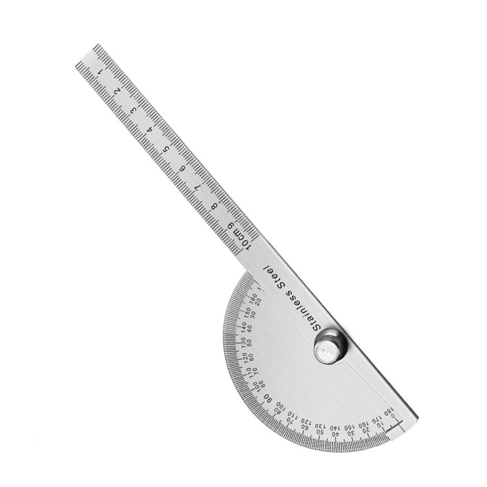 Stainless Measurement Tool 14/10Cm 180Degree Protractor Semicircular Ruler Double Scale For Carpenter 9339159418741
