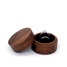 Rustic Wedding Ring Bearer Box, Wooden Ring Holder, Window Packaging, Model RB508C5, No Engraving