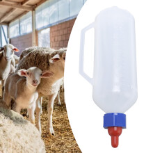 Lamb Feeding Bottle with Soother & Handle, 1L Capacity, Plastic Rubber