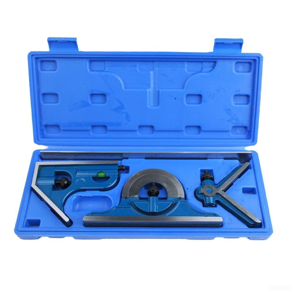 Precision Measuring Tools 4Piece 180Degree Angle Ruler Combination Set For Professionals 9323874156392