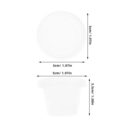 100 Unidades 30 Ml Desechables Con Para Salsas Y Postres 1