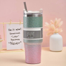 (Greenish purple) 30 oz Tumbler Straw Lid Insulated Stainless Steel Water Bottle Coffee Mug