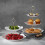 (3 Layers Square Silver  Blue) 3 Tier Plates Plastic White Cake Stand Cake Stand, Cupcake Stand 3