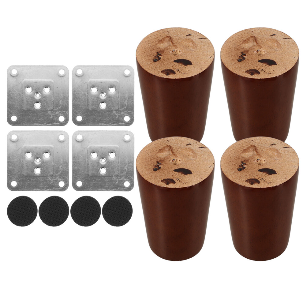 1 Set Brown Wooden Furniture Legs Couch Chair Sofa Bed Extenders 3531242815314