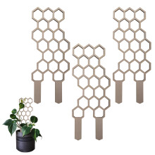 Maanvormig raster, decoratieve tuinsteun voor klimplanten in kaki, gepoedercoat metaal, geschikt voor binnen- en buitengebruik (1 of 3 stuks)