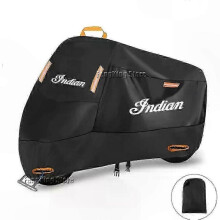 (4XL XXXXL for 250cm, black) Indian Motorcycle Cover for FTR 1200, Scout, Chief Vintage - Outdoor Rain, Dust, UV Protection
