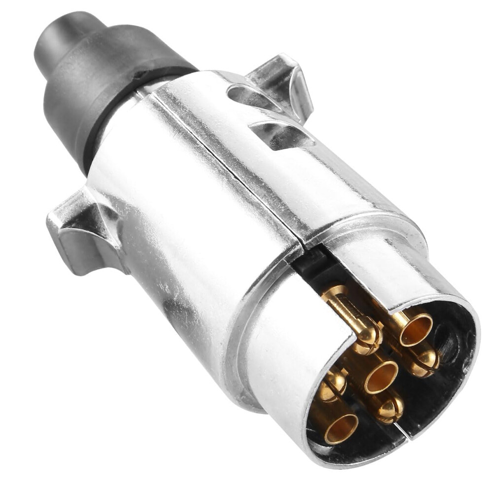 12V Metal 7 Pin Trailer Plug Waterproof Aluminium Connector, 12N, For Semitrailers Rv Caravan 9323874159003
