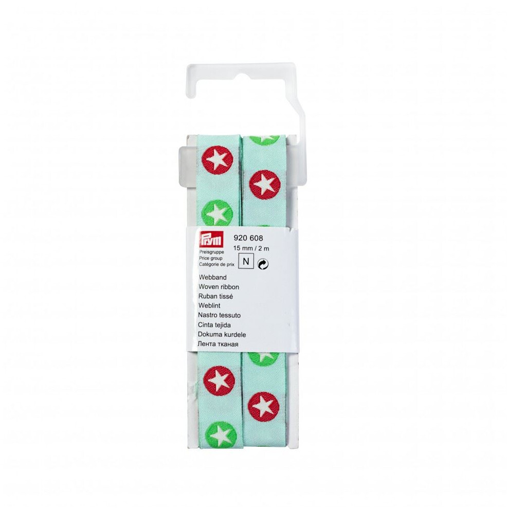 Prym 15Mm Stars Woven Ribbon 2M - Each