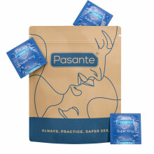36 x Pasante Super King Condoms Pouch Bag | Super Wide & Long Big Size | CE Kite