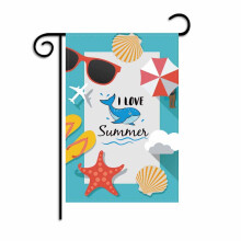 Søde og dekorative sommerhaveflag, strandkokostrædesign liver op til din udendørs juledekoration, slidstærkt, kraftigt jutestof med sta