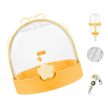 Ventilated Parrots Cage For Travel With Secure Locking-Yellow