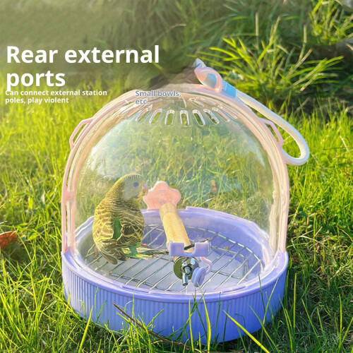 Ventilated Parrots Cage For Travel With Secure Locking-Yellow 1