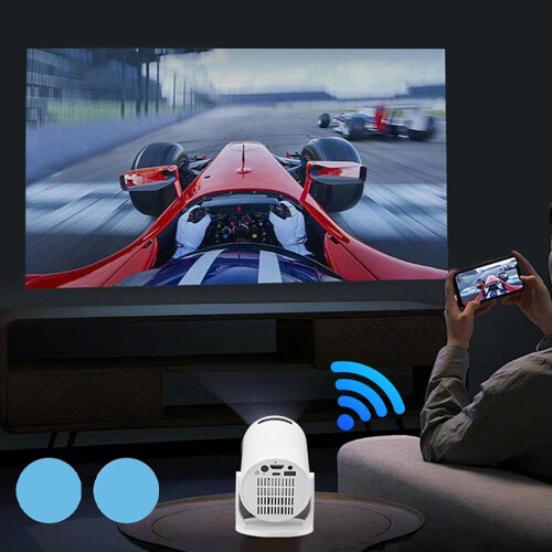 Portable Projector, 1080P Wireless Mini Projector, 180Degree Rotatable, 4K Decoding, Remote, MultiApp 1