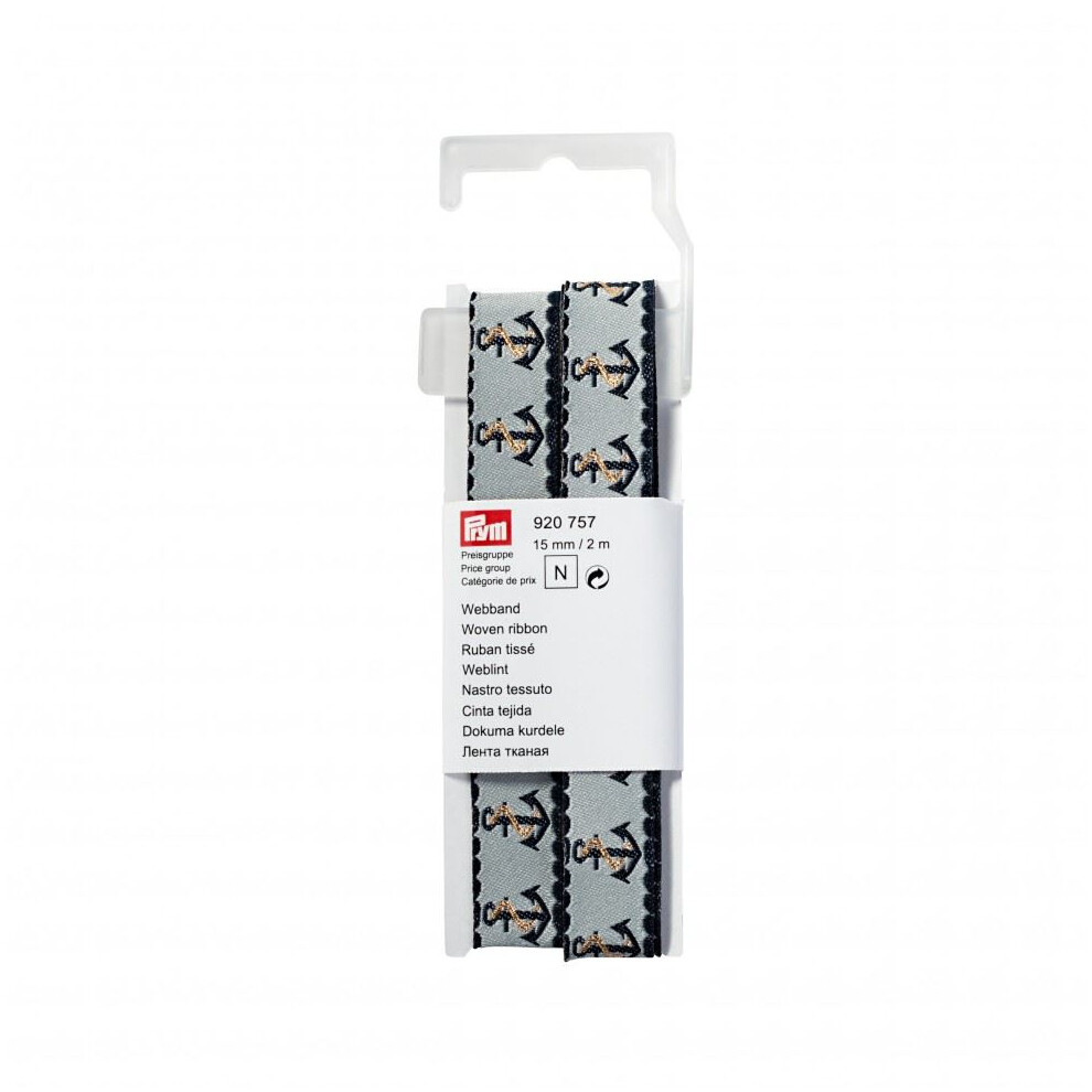 Prym 15Mm Anchor Woven Ribbon 2M - Each