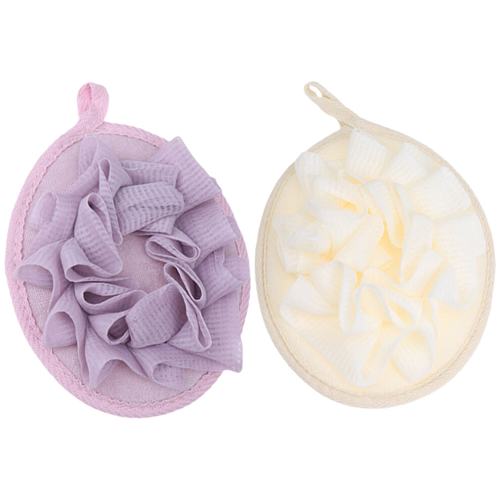 Solustre 4Pcs Reusable Exfoliating Bath Towels Back Scrubber Pe Mesh Colors