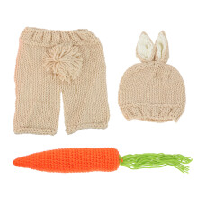woolen knit baby hat easter carrot photo prop costume decor set