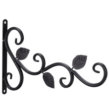 Support robuste pour jardinière d'extérieur, fixation suspendue résistante aux intempéries, crochet vintage en forme de feuille pour suspendre