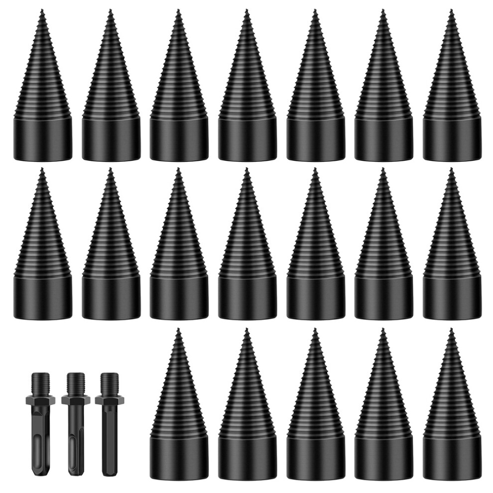 1Set Durable Steel Cone Wood Splitter Drill Bit For Firewood And Logs 3531264513571