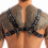 Men PU Leather Harness with Multiple Buckles, Black, Lightweight 11