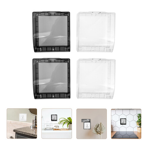 4Pcs Waterproof Socket Cover Plastic Wall Protector Case for Home Use 2