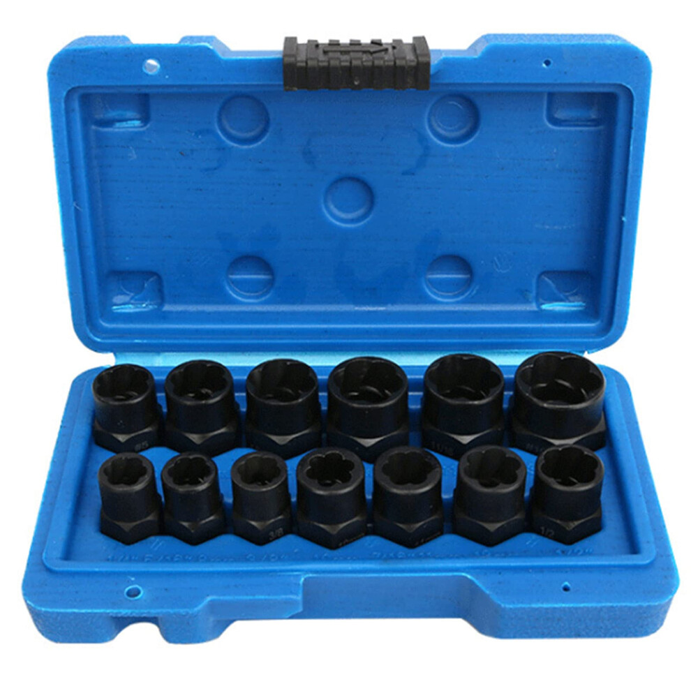 Nut Bolt Extractor Socket Set 13Piece For Damaged Rusted Bolt Removal Hardened Steel Metric Sizes 9323874159799