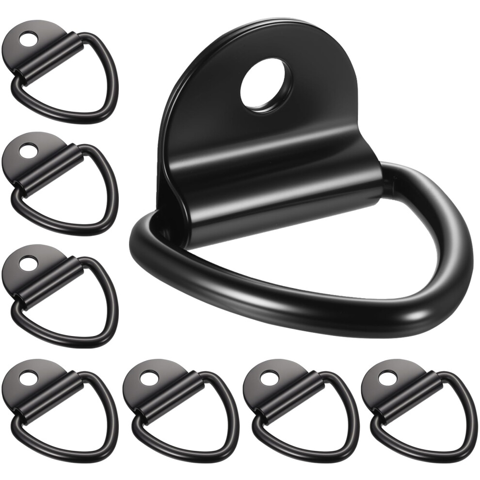 Black D Ring Tie Down Anchors 8 Pcs, Heavy Duty V Ring Hooks, 1000 Kg Load, Cargo Trailer Lashing Eyelets For Kayak