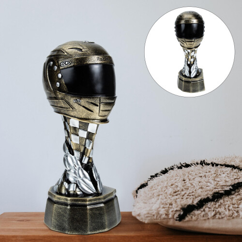 De Troféu Resina Com De Capacete Para Corrida 1