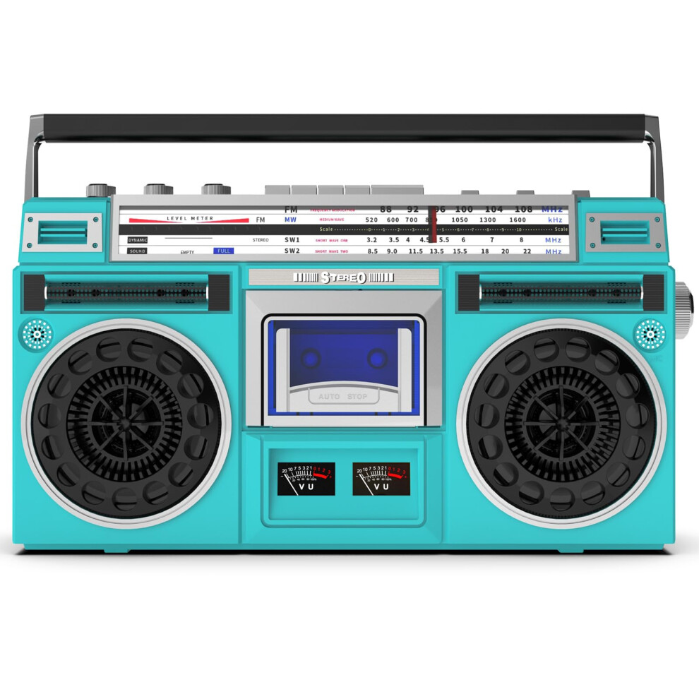Retro Cd Player Am/Fm Radio Cassette Recorder Sd/Usb Input 3.5Mm Headphone Jack Builtin Speaker 80S Style Green 9339159423028