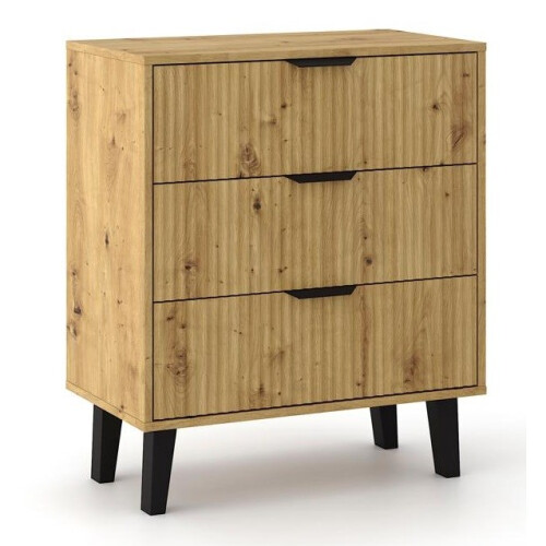 Commode Scandi 3S SLIM, chêne artisanal