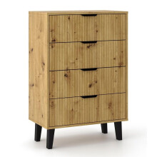 SCANDI 4S SLIM OAK ARTISAN CHEST OF DRAWERS
