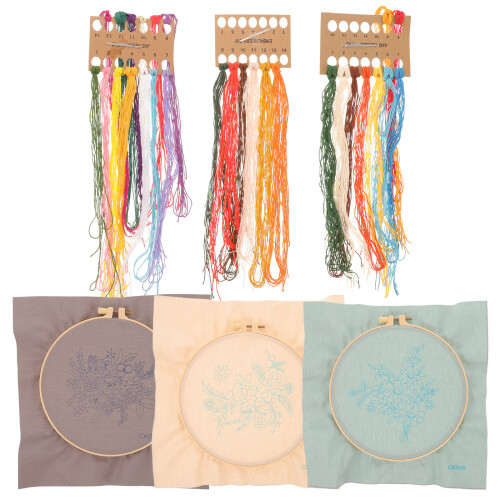 3Ensembles Kit DIY Broderie Polyester Couleurs