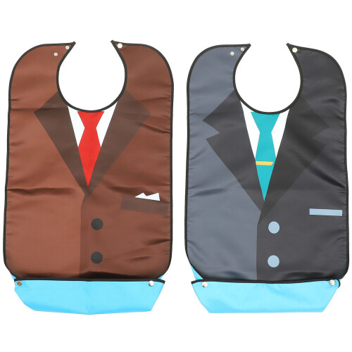 Funny Adult Bib Assorted Color With Waterproof 2pack