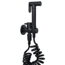Bidet Sprayer Set Black Portable Handheld Brass Body Cloth Diaper Sprayer Wall Mounted Bidet Faucet For Single Cold Water