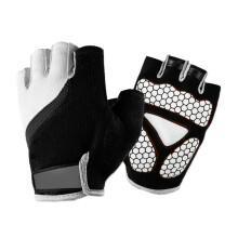 1Paire Half Finger Blancs Pour Fitness Cyclisme Antifatigue