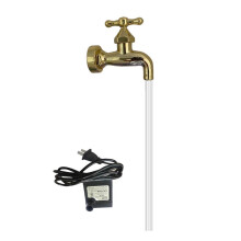 Fuentes de jardín para exteriores, fuente con grifo invisible, regalo perfecto para ocasiones festivas, resistente a los rayos UV y al agua, ideal