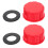 2Pcs Can Replacement Caps Red Rubber PP Coarse Thread 8