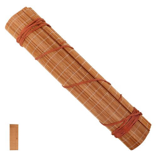 Brown Bamboo Roller Blind for Sushi Making Heat Insulating Shade