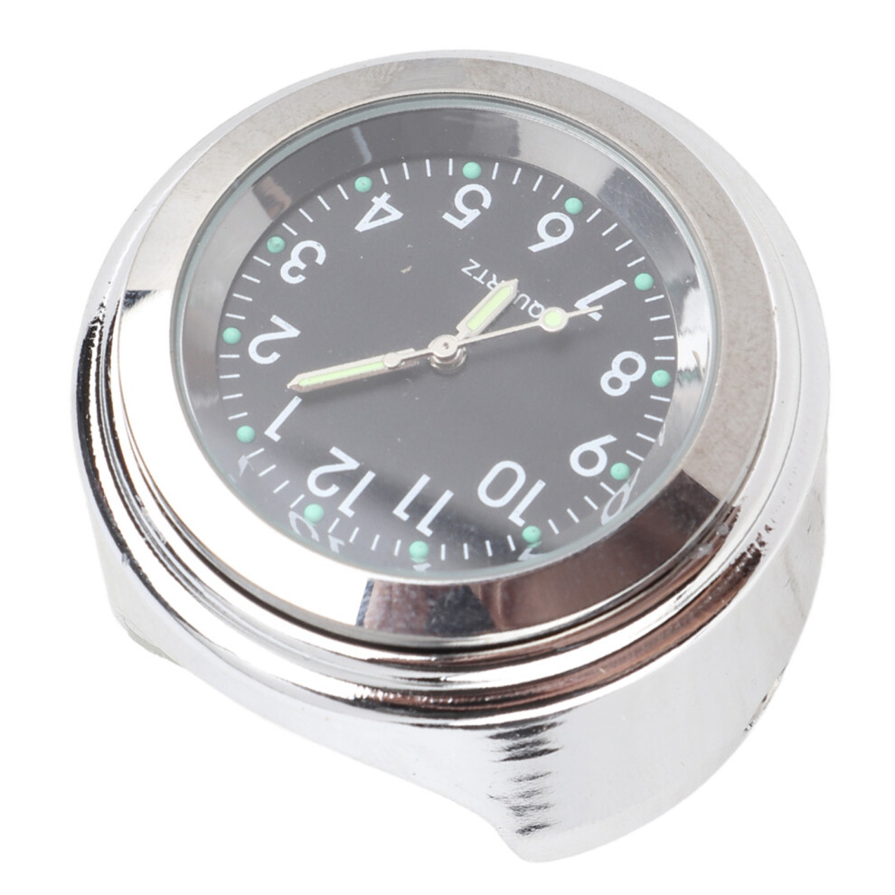 Motorcycle Handlebar Clock 22-25Mm Metal Mount Hand Grip Dial Watch Dial Black 9331363707567
