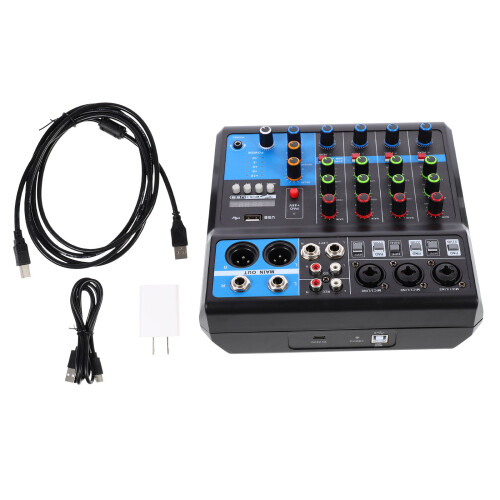 1Ensemble Console Mixage 5 Voies Sans Fil ABS Noir Usage Musical 2