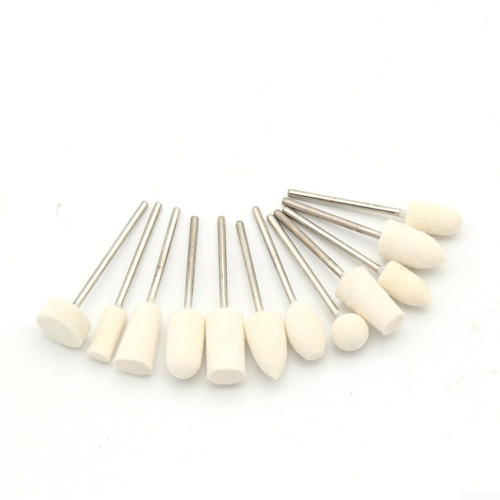 12Pcs 2.35Mm Shank Felt Polishing Wheels Rotary Tool Accessories Wool Buffing Wheels For Metal And Glass Polishing 9323874162812